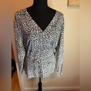 Old Navy Printed Blouse-XL with Belt